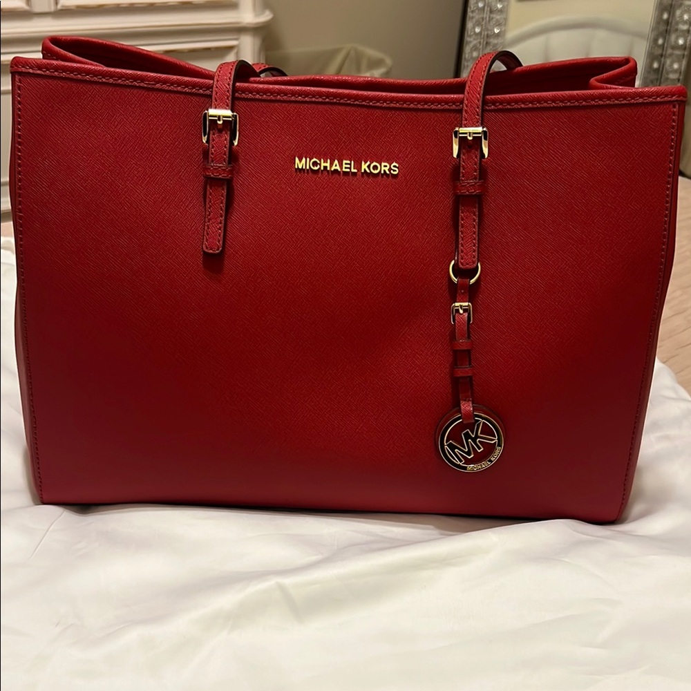 Michael Kors Red Leather Tote